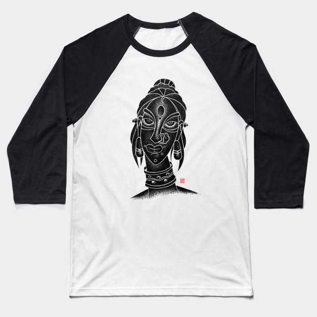 Tribal Lady Baseball T-Shirt by GeeTee